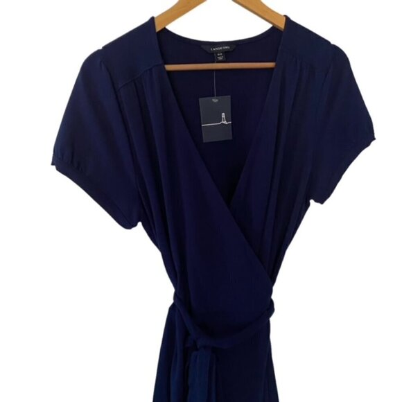 NWT Lands' End Knit Wrap Dress in Celestial Blue Medium - Picture 4 of 6